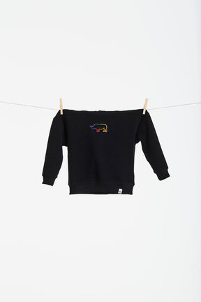 Kinder Hoodie // Rhino // Schwarz