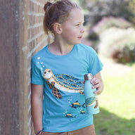 Coq En Pate // Kinder T-Shirt // Schildkröte // Türkis